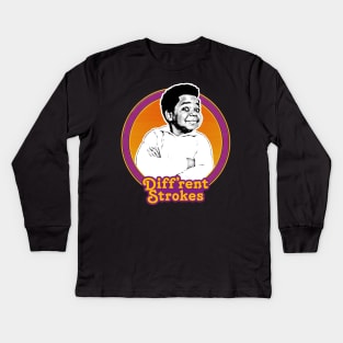 Diff'rent Strokes  // Retro 80s Aesthetic Fan Design Kids Long Sleeve T-Shirt